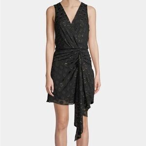 Ramy Brook Desiree Silk Black Asymmetrical Mini Dress